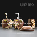 Flowery Polyresin Bathroom Set (WBP1065A)